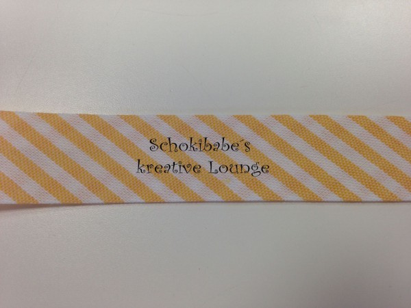 Schrägband mit Streifen weiß-gelb