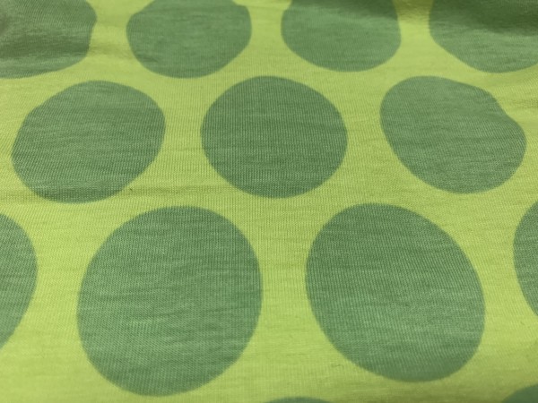 Reststück 52 cm Stretchjersey Dots grün