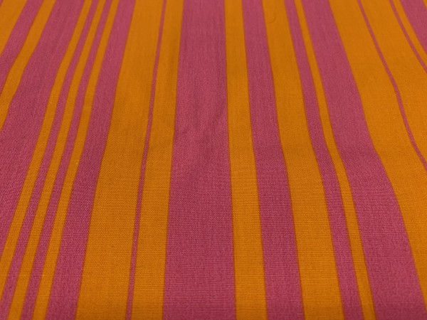 RESTSTÜCK 105 cm Baumwolle Streifen pink orange