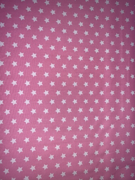 Baumwolle Sterne weiß auf pink