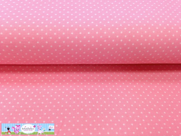 Baumwolle Mini Punkte auf kräftig rosa